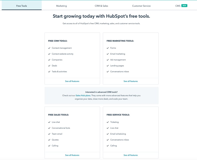 hubspot free crm tool